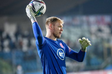 İngiltere 'den Aaron Ramsdale FIFA Dünya Kupası elemeleri sırasında Katar 2022 Dünya Kupası elemeleri - San Marino' daki San Marino Stadyumu 'nda San Marino' ya karşı İngiltere - 15 Kasım 2021