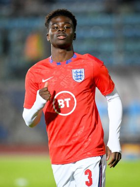 İngiliz Bukayo Saka, FIFA Dünya Kupası Katar 2022 Dünya Kupası elemeleri sırasında - San Marino, San Marino 'daki San Marino Stadyumu' nda San Marino 'ya karşı İngiltere - 15 Kasım 2021