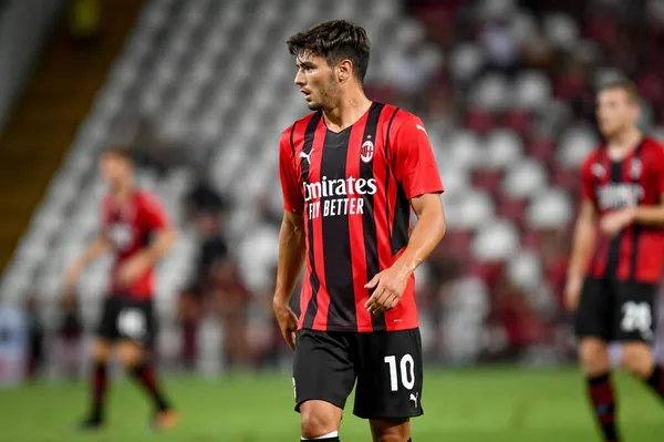 Brahim Diaz (Milan), İtalya 'nın Trieste kentindeki Nereo Rocco Stadyumu' nda oynanan AC Milan-Panathinaikos FC maçında portresi.