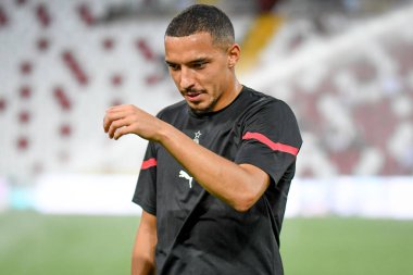 İsmael Bennacer (Milan), İtalya 'nın Trieste kentindeki Nereo Rocco Stadyumu' nda oynanan AC Milan-Panathinaikos FC maçında portresi.