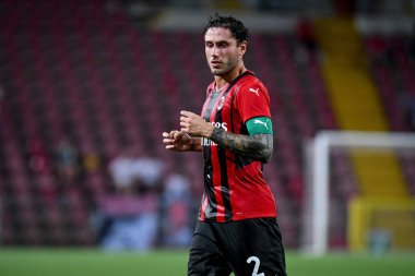 Davide Calabria (Milan), İtalya 'nın Trieste kentindeki Nereo Rocco Stadyumu' nda oynanan dostluk maçında AC Milan 'a karşı Panathinaikos FC portresi.