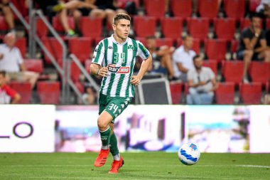 Georgios Sideras (Panathinaikos), İtalya 'nın Trieste kentindeki Nereo Rocco Stadyumu' nda oynanan AC Milan-Panathinaikos FC maçında aksiyon portresi olarak çekildi.