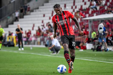 Rafael Leao (Milan), İtalya 'nın Trieste kentindeki Nereo Rocco Stadyumu' nda oynanan AC Milan-Panathinaikos FC maçında görev başındaki portresi.