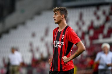 Daniel Maldini (Milan), İtalya 'nın Trieste kentindeki Nereo Rocco Stadyumu' nda oynanan AC Milan-Panathinaikos FC maçında portresi: Ettore Griffoni
