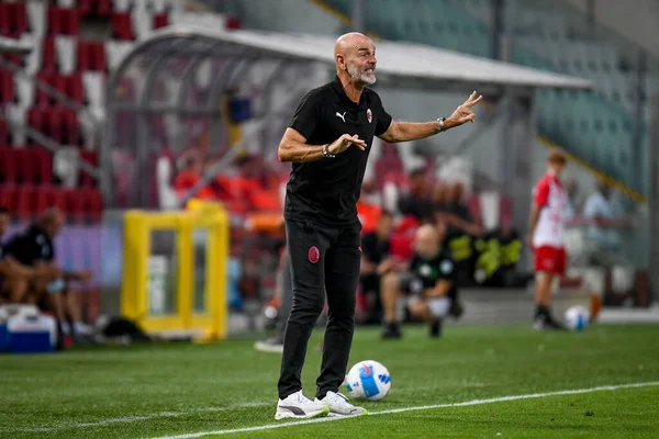 Stefano Pioli Head Coach Milan Retrato Durante Amigável Jogo Futebol — Fotografia de Stock