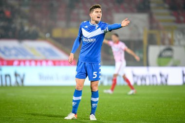 Tom van de Looi (Brescia) portresi İtalya Futbol Şampiyonası Ligi BKT Vicenza vs Brescia Calcio 'ya karşı Vicenza, İtalya' daki Stadio Romeo Menti 'de 20 Kasım 2021' de tepki veriyor - Fotoğraf: Ettore Griffoni