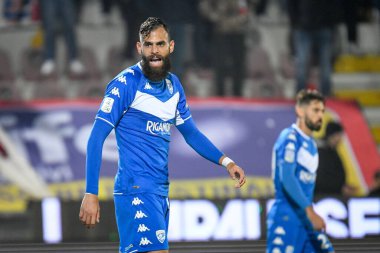 Jhon Chancellor (Brescia) İtalya Futbol Şampiyonası Ligi BKT Vicenza-Brescia Calcio maçında 20 Kasım 2021 'de İtalya' nın Vicenza kentindeki Romeo Menti Stadyumu 'nda çekildi.