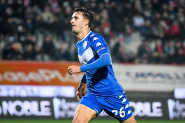 Massimo Bertagnoli (Brescia), İtalya Futbol Şampiyonası Ligi BKT Vicenza-Brescia Calcio maçında 20 Kasım 2021 'de İtalya' nın Vicenza şehrindeki Stadio Romeo Menti 'de çekilmiştir.