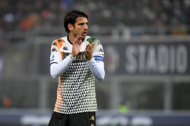 İtalya 'nın Bologna FC - Venezia FC maçında Venezuela' nın Pietro Ceccaroni portresi 21 Kasım 2021 'de İtalya' nın Bologna kentindeki Renato Dall & # 39; Ara stadyumunda yapıldı.