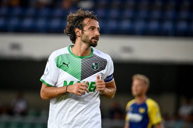 Gian Marco Ferrari (Sassuolo) İtalya futbolu Serie A maçı sırasında İtalya 'nın Verona kentindeki Marcantonio Bentegodi Stadyumu' nda Hellas Verona FC 'ye karşı ABD Sassuolo (portreler) portresi - Fotoğraf: Ettore Griffoni