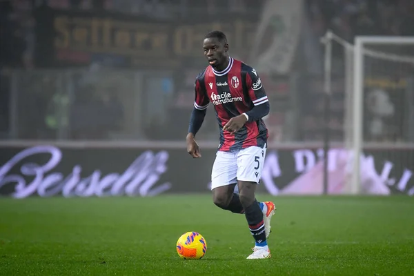 Bolognas Adama Soumaoro Portrait Action Italian Serie Match Bologna Venezia — 스톡 사진