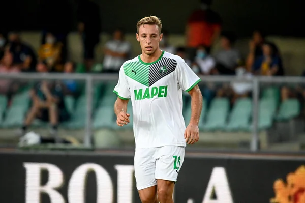 İtalyan futbolu Serie A maçında Davide Frattesi (Sassuolo) portresi Hellas Verona FC - ABD Sassuolo (portreler) maçı Verona, İtalya 'da Marcantonio Bentegodi stadyumunda, 21 Ağustos 2021 - Fotoğraf: Ettore Griffoni
