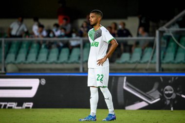 Jeremy Toljan (Sassuolo) İtalya futbolu Serie A maçı sırasında İtalya 'nın Verona kentindeki Marcantonio Bentegodi Stadyumu' nda Hellas Verona FC 'ye (portreler) karşı, 21 Ağustos 2021 - Fotoğraf: Ettore Griffoni