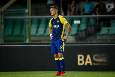 Darko Lazoviç (Verona) İtalya futbolu sırasındaki portresi Serie A karşılaşmasında Hellas Verona FC, Verona, İtalya 'daki Marcantonio Bentegodi stadyumunda ABD Sassuolo' ya karşı (portreler) 21 Ağustos 2021 - Fotoğraf: Ettore Griffoni