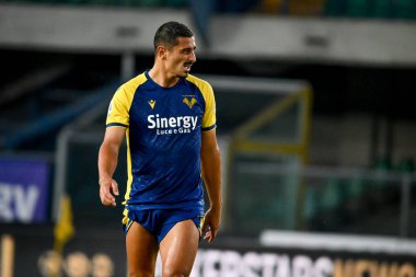 İtalyan futbolu Serie A maçında Koray Gunter (Verona) portresi, 21 Ağustos 2021 'de İtalya' nın Verona kentindeki Marcantonio Bentegodi Stadyumu 'nda Hellas Verona FC' ye karşı ABD Sassuolo (portreler) maçı.