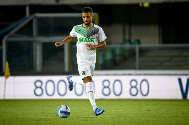 Jeremy Toljan (Sassuolo) İtalya futbolu Serie A maçı sırasında İtalya 'nın Verona kentindeki Marcantonio Bentegodi Stadyumu' nda Hellas Verona FC 'ye (portreler) karşı, 21 Ağustos 2021 - Fotoğraf: Ettore Griffoni