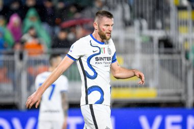 İtalya futbolu sırasındaki Milan Skriniar portresi Venezia FC - Venezia FC - Inter FC maçı Venedik, İtalya 'daki Pier Luigi Penzo stadyumunda 27 Kasım 2021 - Fotoğraf: Ettore Griffoni