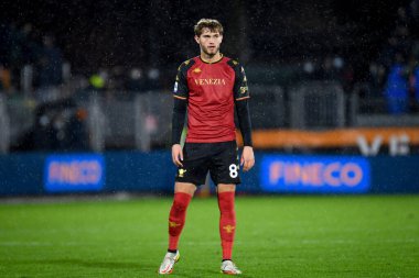 Venezia 'nın Francis Tessmann portresi İtalyan futbolu Serie A maçı sırasında Venezia FC ile Inter FC arasında Venedik, İtalya' daki Pier Luigi Penzo Stadyumu 'nda oynandı.
