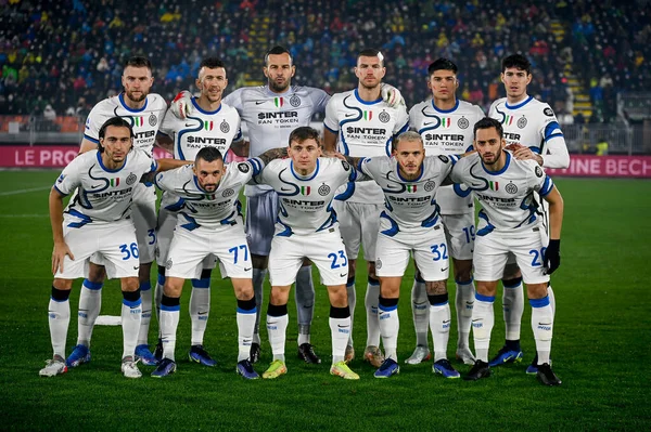 Alineación Del Equipo Del Inter Durante Partido Serie Fútbol Italiano — Foto de Stock