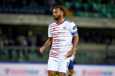 Galvao Joao Pedro (Cagliari) İtalya futbolu sırasındaki portre Serie A maçı Hellas Verona FC - Cagliari Calcio maçı Verona, İtalya 'da Marcantonio Bentegodi Stadyumu' nda, 30 Kasım 2021