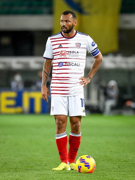 Galvao Joao Pedro (Cagliari) İtalya futbolu sırasındaki portre Serie A maçı Hellas Verona FC - Cagliari Calcio maçı Verona, İtalya 'da Marcantonio Bentegodi Stadyumu' nda, 30 Kasım 2021
