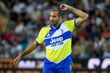 Giorgio Chiellini (Juventus) İtalya futbol takımı Serie A maçında Udinese Calcio ve Juventus FC (portreler) Udine, İtalya 'da Dacia Arena Stadyumu' nda 22 Ağustos 2021 'de oynanmıştır.