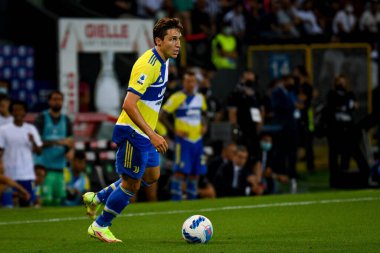 Federico Chiesa (Juventus) İtalyan futbolu Serie A karşılaşmasında Udinese Calcio ile Juventus FC (portreler) Udine, İtalya 'da Dacia Arena Stadyumu' nda 22 Ağustos 2021 - Fotoğraf: Ettore Griffoni