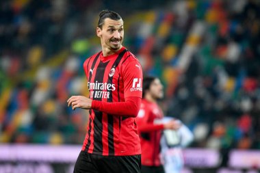 Milan 'ın İtalya futbolu Serie A maçında Zlatan Ibrahimoviç' in portresi Udinese Calcio ile Friuli - Dacia Arena Stadyumu, 11 Aralık 2021 - Fotoğraf: Ettore Griffoni