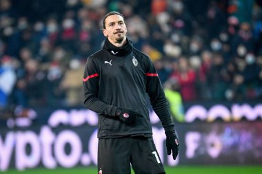 Milan 'ın İtalya futbolu Serie A maçında Zlatan Ibrahimoviç' in portresi Udinese Calcio ile Friuli - Dacia Arena Stadyumu, 11 Aralık 2021 - Fotoğraf: Ettore Griffoni