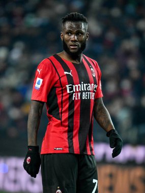 Milan 'ın Franck Kessie portresi İtalyan futbolu Serie A maçında Udinese Calcio ile AC Milan arasında Udine, İtalya' daki Dacia Arena Stadyumu 'nda oynandı.