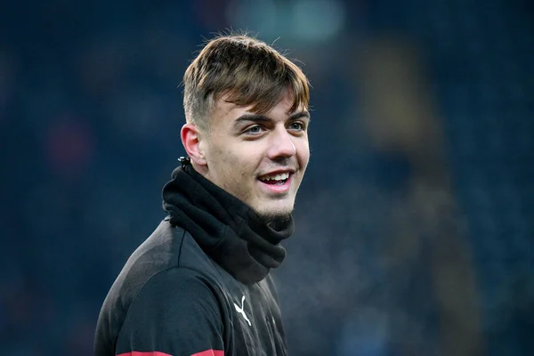 Milan 'ın Daniel Maldini portresi İtalya' nın Udinese Calcio-AC Milan maçında Udine-Dacia Arena Stadyumu 'nda 11 Aralık 2021' de oynandı.