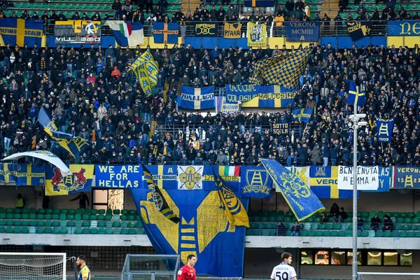 Talya Futbol Takımı Serie Maçında Verona Taraftarları Aralık 2021 Talya — Stok fotoğraf