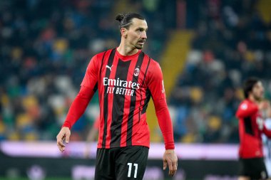 Milan 'ın İtalya futbolu Serie A maçında Zlatan Ibrahimoviç' in portresi Udinese Calcio ile Friuli - Dacia Arena Stadyumu, 11 Aralık 2021 - Fotoğraf: Ettore Griffoni