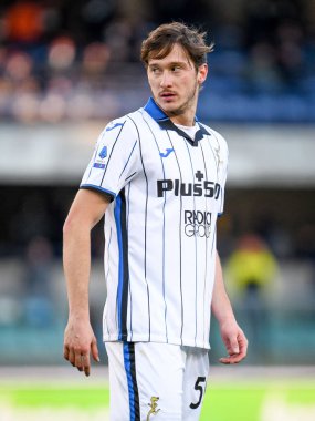 Atalanta 'nın İtalya futbolu Serie A maçında Aleksey Miranchuk portresi Hellas Verona FC - Atalanta BC maçı Verona, İtalya' daki Marcantonio Bentegodi Stadyumu 'nda, 12 Aralık 2021