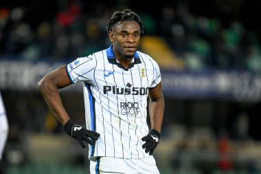Atalanta 'nın İtalyan futbolu Serie A maçı sırasında Duvan Zapata portresi Hellas Verona FC - Atalanta BC maçı Verona, İtalya' daki Marcantonio Bentegodi Stadyumu 'nda, 12 Aralık 2021