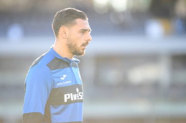 Atalanta 'nın İtalya futbol takımı Serie A maçındaki Giuseppe Pezzella portresi, 12 Aralık 2021' de İtalya 'nın Verona kentindeki Marcantonio Bentegodi Stadyumu' nda oynanan Hellas Verona FC - Atalanta BC maçı sırasında çekildi.