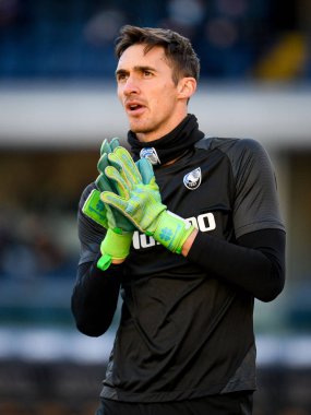 Atalanta 'nın İtalya futbolu sırasındaki Francesco Rossi portresi, 12 Aralık 2021' de İtalya 'nın Verona kentindeki Marcantonio Bentegodi Stadyumu' nda oynanan Hellas Verona FC - Atalanta BC maçı sırasında çekildi.