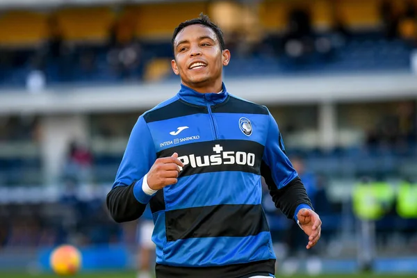 Atalanta Luis Muriel Portréja Olasz Futball Sorozat Alatt Hellas Verona — Stock Fotó