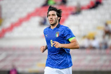 21 Yaş Altı UEFA Avrupa Futbol Şampiyonası sırasında Sandro Tonali (İtalya) portresi - UEFA Euro 2023 elemeleri - İtalya, İtalya 'nın Vicenza kentindeki Romeo Menti Stadyumu' nda (portreler) İtalya 'ya karşı Karadağ (portreler) - Fotoğraf: Ettore Griffoni
