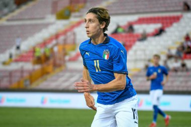 Samuele Mulattieri (İtalya) 21 Yaş Altı UEFA Avrupa Futbol Şampiyonası - UEFA Euro 2023 Kalifiye - İtalya, Vicenza, İtalya 'daki Romeo Menti Stadyumu' nda (portreler) İtalya - 7 Eylül 2021