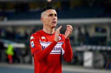 Fiorentina 'dan Jose Maria Callejon İtalya futbol takımı Serie A maçında Hellas Verona FC - ACF Fiorentina (Arşiv portreleri) - 22 Aralık 2021 Verona, İtalya' da Marcantonio Bentegodi Stadyumu 'nda