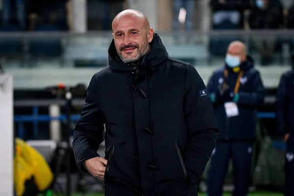 Fiorentina Heas Coach Vincenzo Italiano Tijdens Italiaanse Voetbal Serie Match — Stockfoto