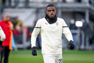 Milan's Pierre Kalulu portrait during warm up  during  italian soccer Serie A match Venezia FC vs AC Milan at the Pier Luigi Penzo stadium in Venice, Italy, January 09, 2022 - Credit: Ettore Griffon