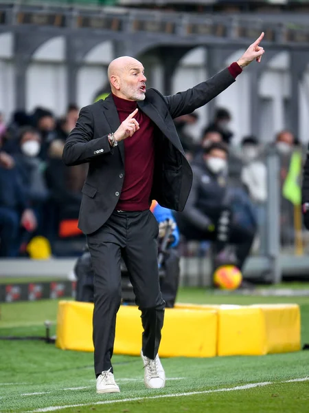 Milan Head Coach Stefano Pioli Gestures Portrait Italian Soccer Serie — Fotografia de Stock
