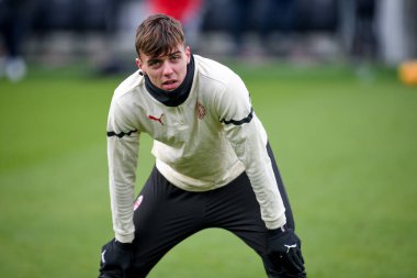 Milan's Daniel Maldini portrait during warm up  during  italian soccer Serie A match Venezia FC vs AC Milan at the Pier Luigi Penzo stadium in Venice, Italy, January 09, 2022 - Credit: Ettore Griffon