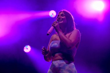 Elettra Lamborghini singing  during  Italian singer Music Concert Elettra Lamborghini - Tour 2021 (Archives) at the Codishow in 12/09/2021, Italy, September 12, 2021 - Credit: Ettore Griffon