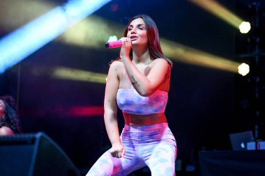 Elettra Lamborghini singing  during  Italian singer Music Concert Elettra Lamborghini - Tour 2021 (Archives) at the Codishow in 12/09/2021, Italy, September 12, 2021 - Credit: Ettore Griffon