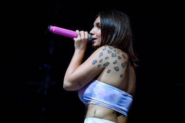 Elettra Lamborghini singing  during  Italian singer Music Concert Elettra Lamborghini - Tour 2021 (Archives) at the Codishow in 12/09/2021, Italy, September 12, 2021 - Credit: Ettore Griffon
