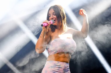 Elettra Lamborghini singing  during  Italian singer Music Concert Elettra Lamborghini - Tour 2021 (Archives) at the Codishow in 12/09/2021, Italy, September 12, 2021 - Credit: Ettore Griffon