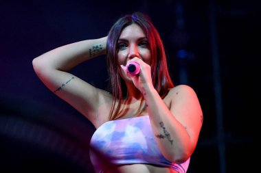Elettra Lamborghini singing  during  Italian singer Music Concert Elettra Lamborghini - Tour 2021 (Archives) at the Codishow in 12/09/2021, Italy, September 12, 2021 - Credit: Ettore Griffon
